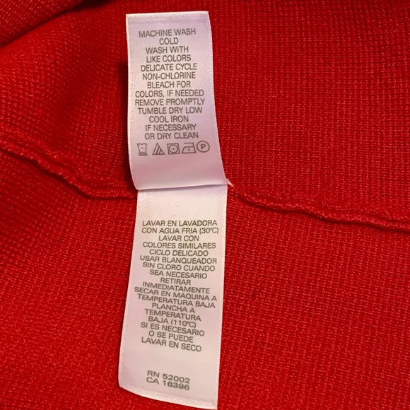 Liz Claiborne Red Crew Neck Cardigan Sweater - Picture 6 of 7
